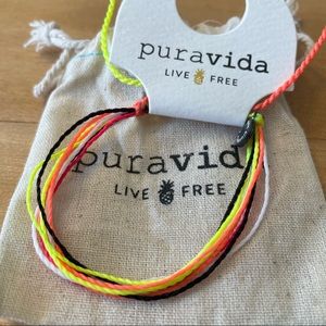 Pura Vida Neon Yellow Orange Black White Bracelet NWT